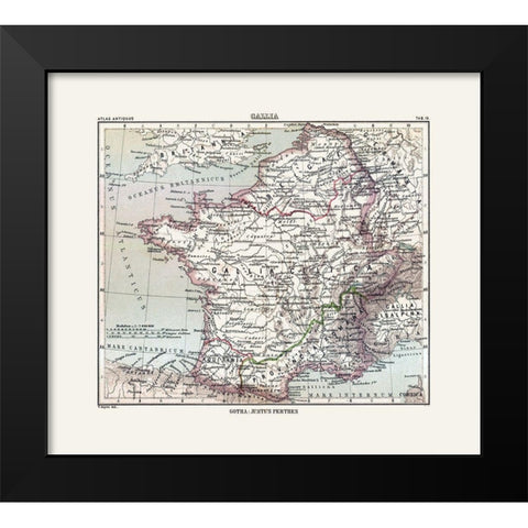 France - Perthes 1896 Black Modern Wood Framed Art Print by Perthes