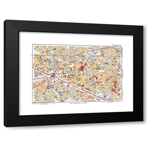 Northwestern Paris France - Blue Guides 1921 Black Modern Wood Framed Art Print with Double Matting by Blue Guides