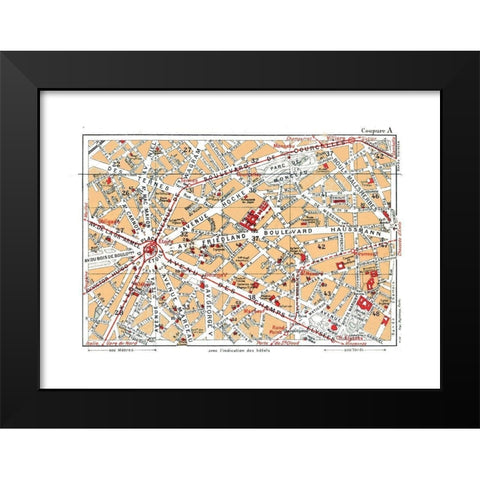 Northwestern Paris France - Blue Guides 1921 Black Modern Wood Framed Art Print by Blue Guides