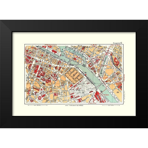 Jardin des Plantes Paris France - Blue Guides 1921 Black Modern Wood Framed Art Print by Blue Guides