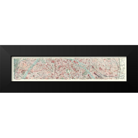 Paris Long Cut France - Blue Guides 1921 Black Modern Wood Framed Art Print by Blue Guides
