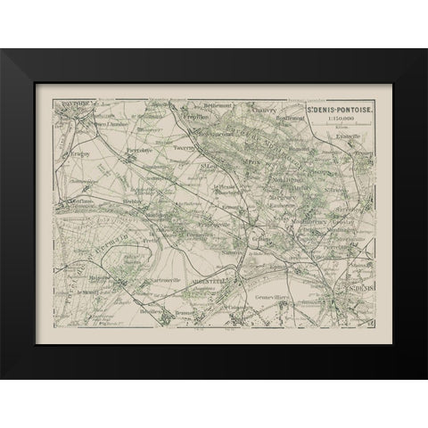 Saint Denis Pontoise Paris France - Baedeker 1911 Black Modern Wood Framed Art Print by Baedeker