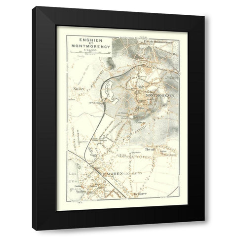 Enghien les Bains Montmorency Paris France Black Modern Wood Framed Art Print with Double Matting by Baedeker