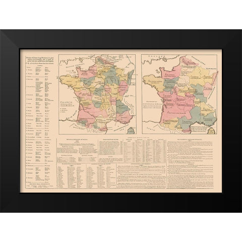 France - Le Sage 1801 Black Modern Wood Framed Art Print by Le Sage