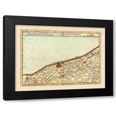 Gravelines Environs France - Robert 1748  Black Modern Wood Framed Art Print with Double Matting by Robert