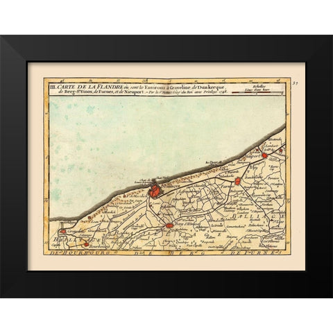 Gravelines Environs France - Robert 1748  Black Modern Wood Framed Art Print by Robert