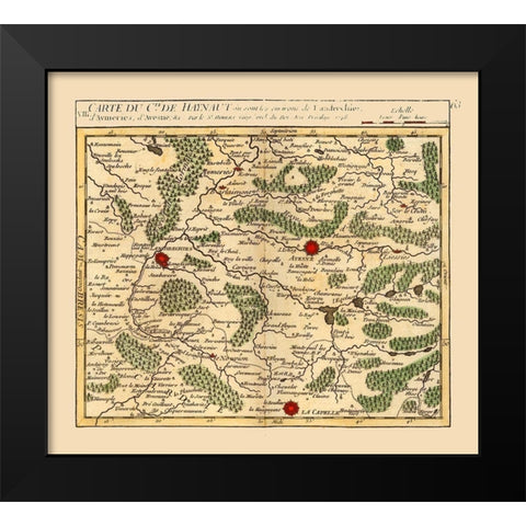 Landrecies France - Robert 1748  Black Modern Wood Framed Art Print by Robert