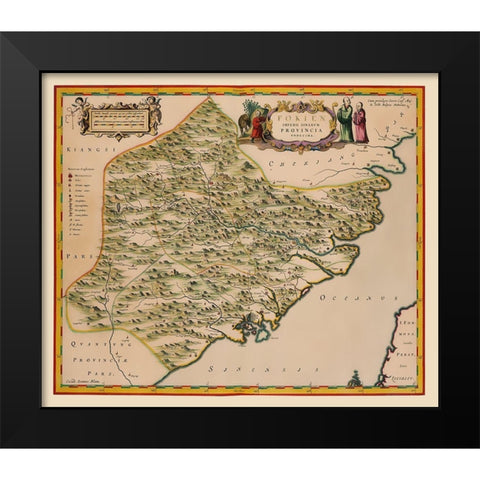Fujian Province China - Blaeu 1655 Black Modern Wood Framed Art Print by Blaeu