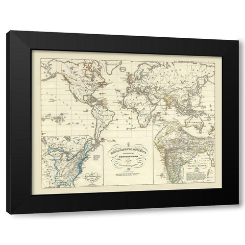 Great Britain Acquisitions - Spruner Black Modern Wood Framed Art Print by Spruner