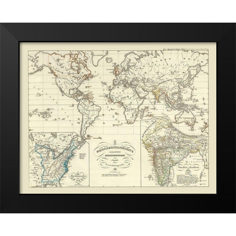 Great Britain Acquisitions - Spruner Black Modern Wood Framed Art Print by Spruner