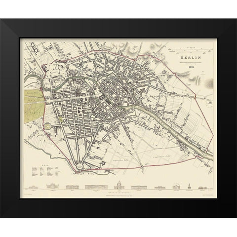 Berlin Germany - Baldwin 1833 Black Modern Wood Framed Art Print by Baldwin