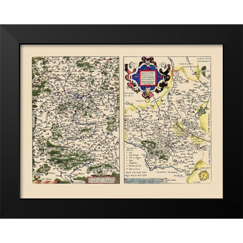 Schleswig Holstein Region Germany - Ortelius 1573 Black Modern Wood Framed Art Print by Ortelius