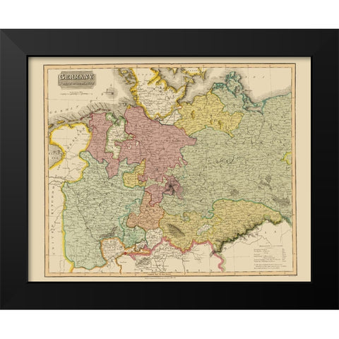 North of the Mayne Germany - Thomson 1827 Black Modern Wood Framed Art Print by Thomson