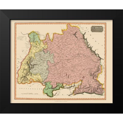 South of the Mayne Germany - Thomson 1816 Black Modern Wood Framed Art Print by Thomson