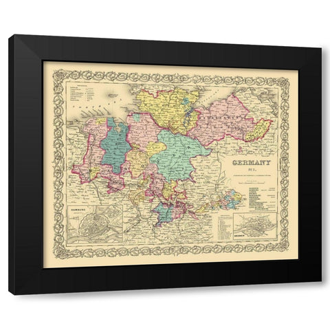 Germany 1 - Colton 1855 Black Modern Wood Framed Art Print by Colton