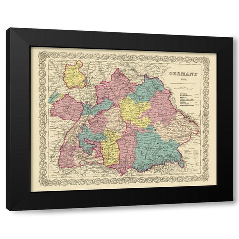 Germany 3 - Colton 1855 Black Modern Wood Framed Art Print by Colton