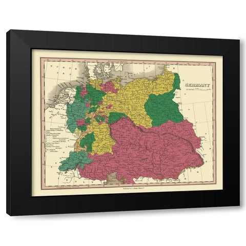 Germany - Finley 1831 Black Modern Wood Framed Art Print with Double Matting by Finley