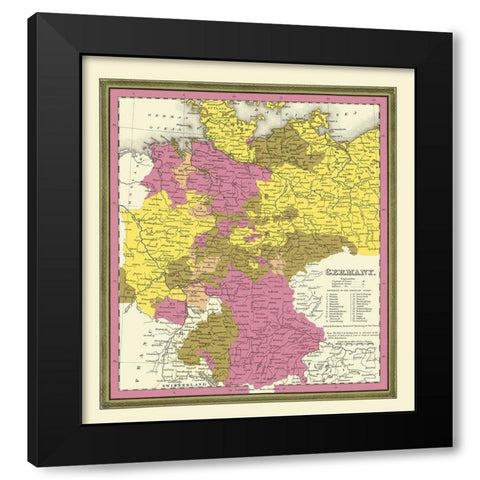 Germany - Tanner 1836 Black Modern Wood Framed Art Print by Tanner