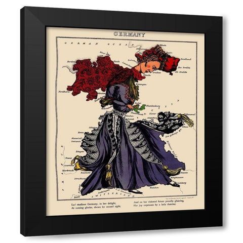 Germany - Lancaster 1869 Black Modern Wood Framed Art Print with Double Matting by Lancaster