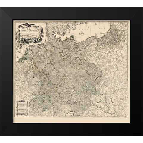 Germany Empire - Delarochette 1782 Black Modern Wood Framed Art Print by Delarochette