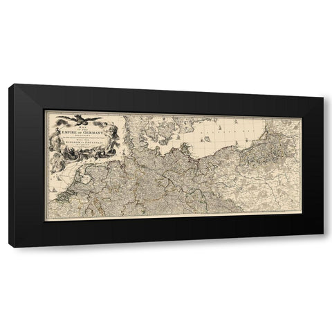 Upper Germany Empire - Delarochette 1782 Black Modern Wood Framed Art Print with Double Matting by Delarochette