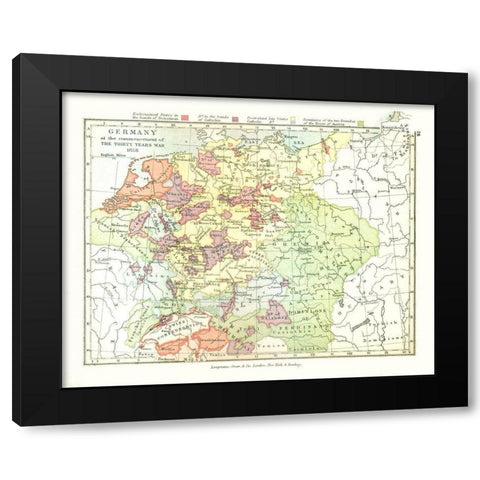 Germany 1618 - Gardiner 1902 Black Modern Wood Framed Art Print with Double Matting by Gardiner