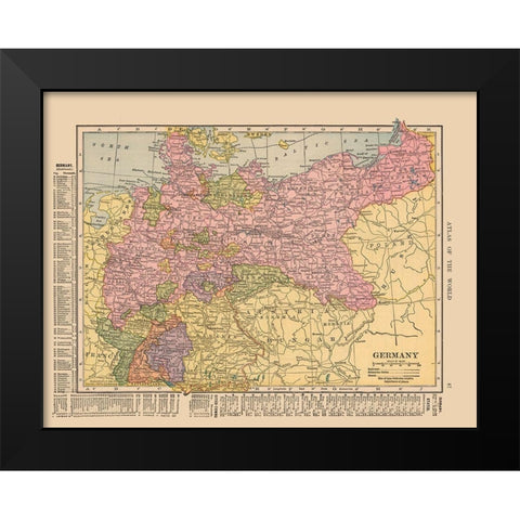 Germany - Hammond 1910 Black Modern Wood Framed Art Print by Hammond