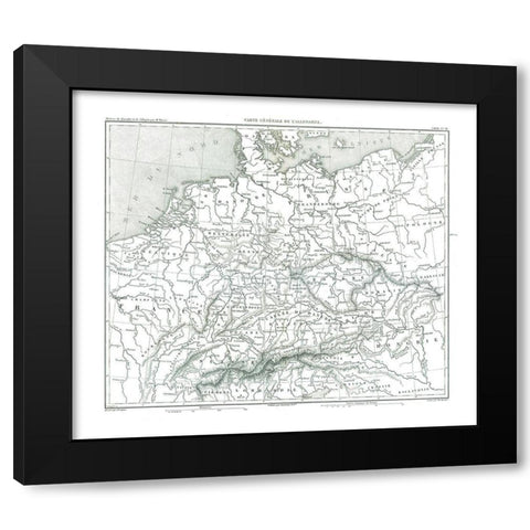 Germany - Thiers 1866 Black Modern Wood Framed Art Print by Thiers