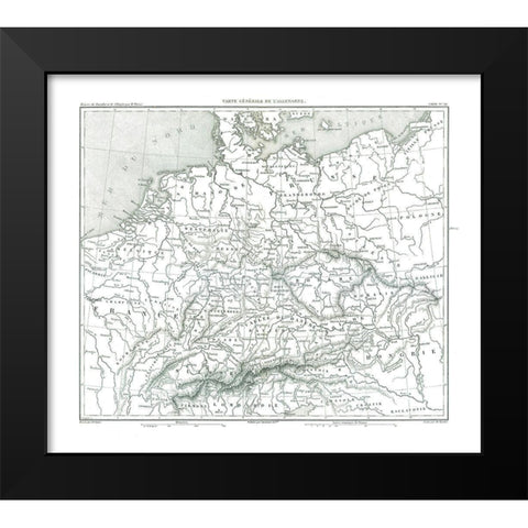 Germany - Thiers 1866 Black Modern Wood Framed Art Print by Thiers