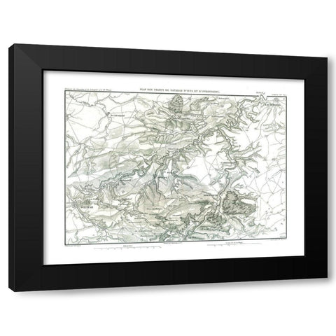 Battles of Jena and Auerstedt Black Modern Wood Framed Art Print by Unknown