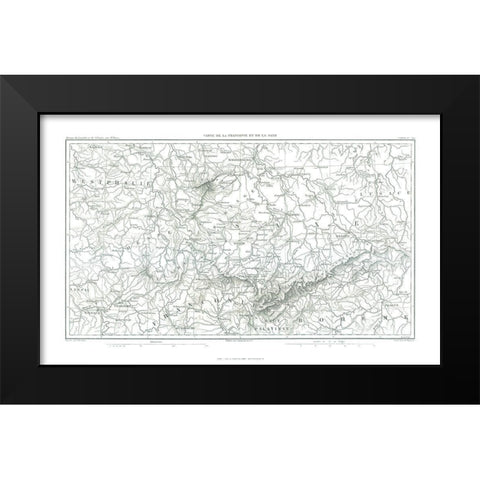 Franconia Saxe Germany - Thiers 1866 Black Modern Wood Framed Art Print by Thiers