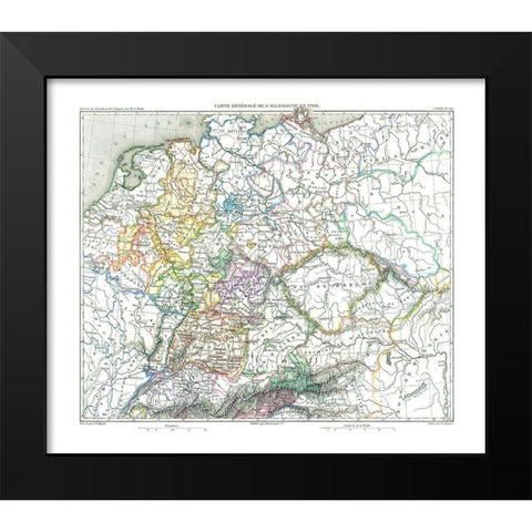 Germany 1789 - Thiers 1866 Black Modern Wood Framed Art Print by Thiers