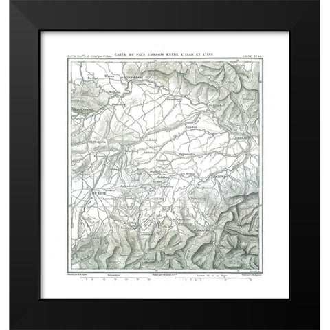 South Germany - Thiers 1866 Black Modern Wood Framed Art Print by Thiers