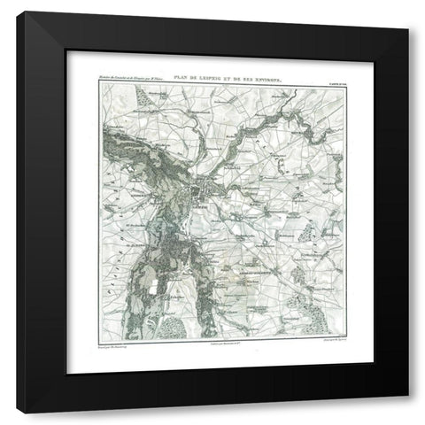 Leipzig Germany - Thiers 1866 Black Modern Wood Framed Art Print by Thiers