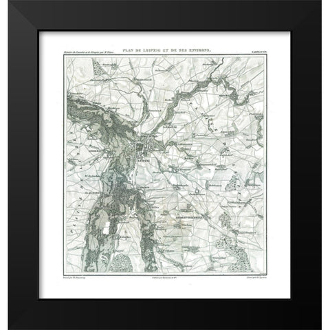 Leipzig Germany - Thiers 1866 Black Modern Wood Framed Art Print by Thiers