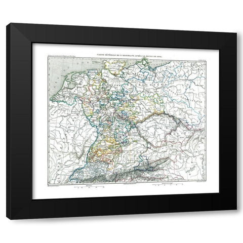 Mediatization of 1805 Germany - Thiers 1866 Black Modern Wood Framed Art Print by Thiers