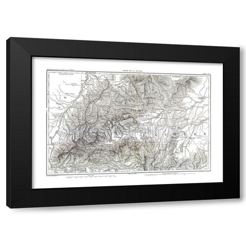 Swabia Germany - Thiers 1866 Black Modern Wood Framed Art Print with Double Matting by Thiers