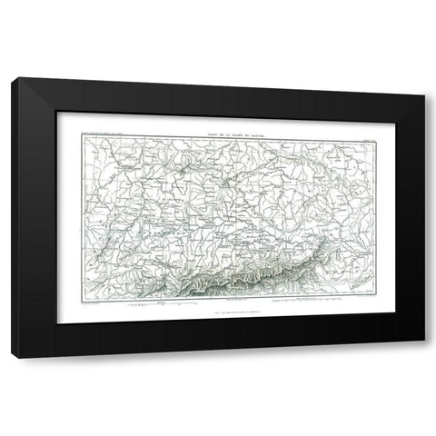 Danube Valley Germany - Thiers 1866 Black Modern Wood Framed Art Print by Thiers