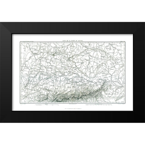 Danube Valley Germany - Thiers 1866 Black Modern Wood Framed Art Print by Thiers