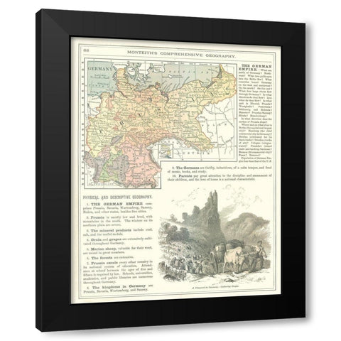 Germany - Monteith 1882 Black Modern Wood Framed Art Print by Monteith
