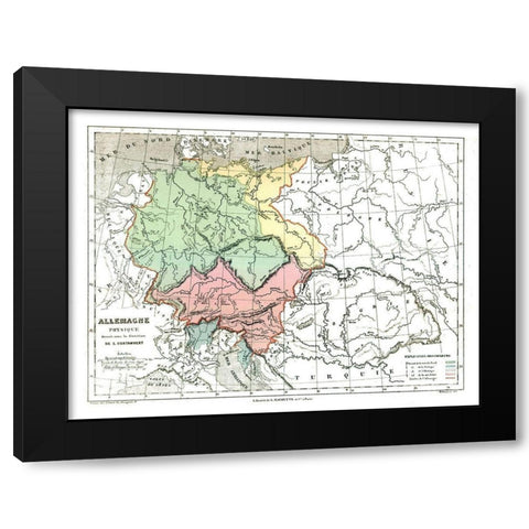 Physical Germany - Cortambert 1880 Black Modern Wood Framed Art Print by Cortambert