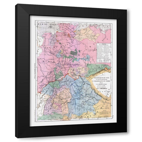 South Germany - Cortambert 1880 Black Modern Wood Framed Art Print by Cortambert