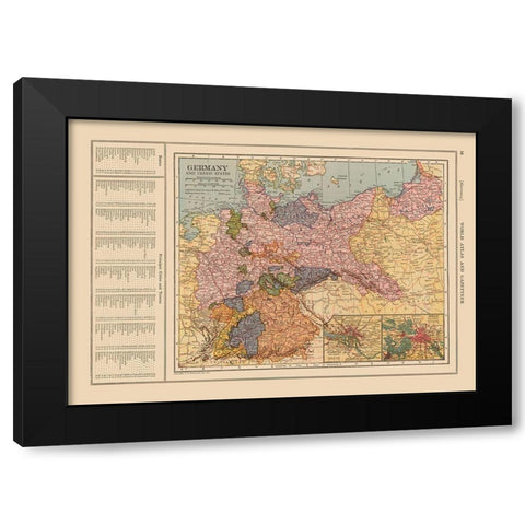 Germany - Reynold 1921 Black Modern Wood Framed Art Print with Double Matting by Reynold