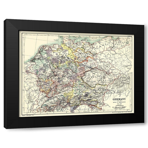 House of Hohenstaufen 1138-1254 Germany Black Modern Wood Framed Art Print by Poole