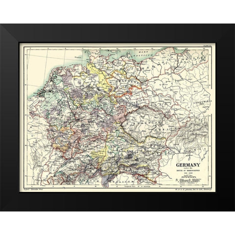 House of Hohenstaufen 1138-1254 Germany Black Modern Wood Framed Art Print by Poole