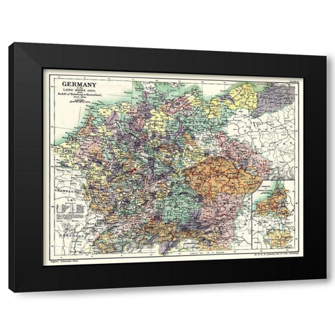 Late Middle Ages 1273 to 1492 Germany - Poole 1902 Black Modern Wood Framed Art Print by Poole
