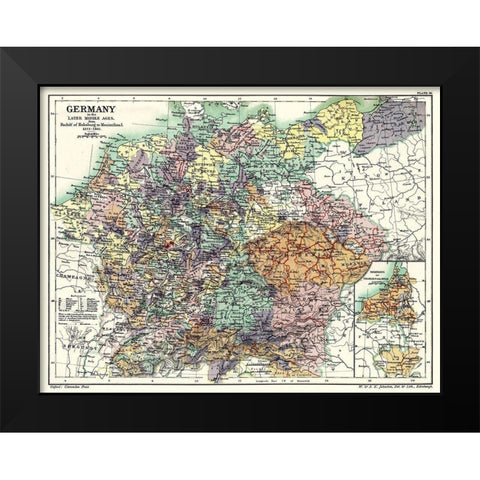 Late Middle Ages 1273 to 1492 Germany - Poole 1902 Black Modern Wood Framed Art Print by Poole