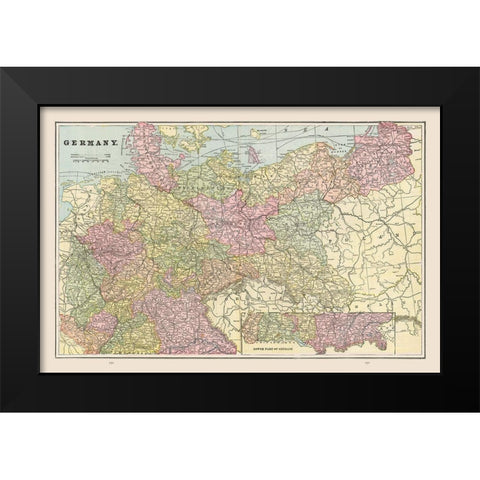 Germany - Cram 1892 Black Modern Wood Framed Art Print by Cram