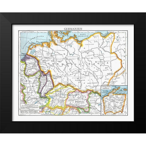 Germany - Droysen 1886 Black Modern Wood Framed Art Print by Droysen