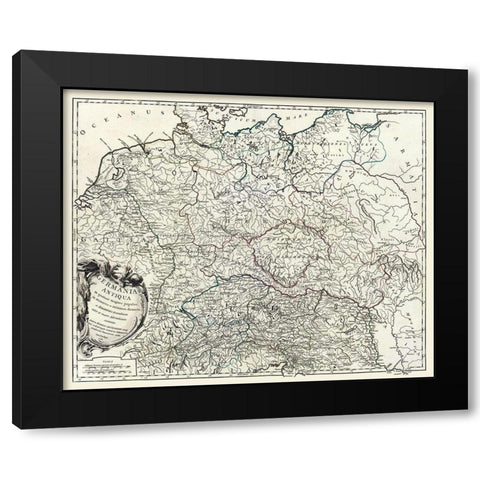 Ancient Germany - Vaugondy 1757 Black Modern Wood Framed Art Print by Vaugondy